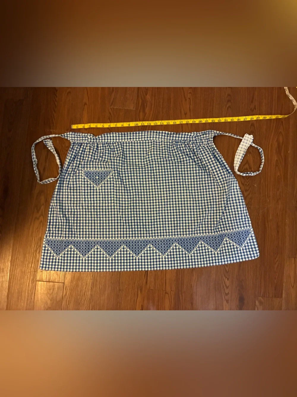 Blue & white  Gingham handmade apron